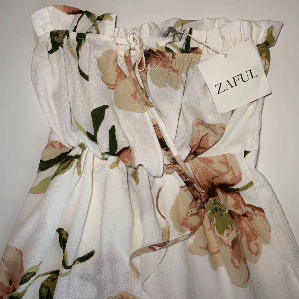 NEW Zaful White Floral Dress